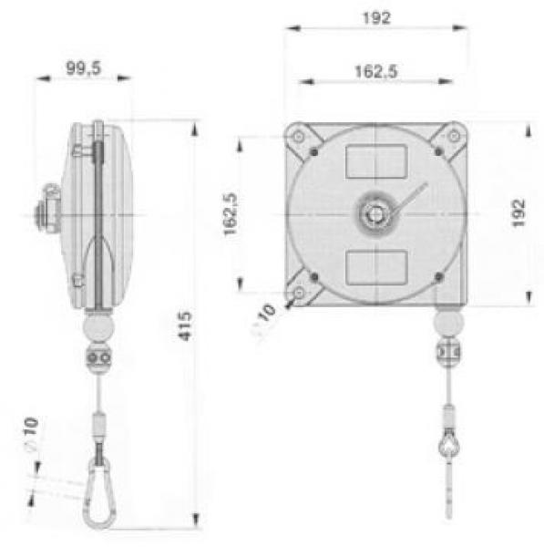 ELMAG 4-6 kg / 2.5m AL Spring balancer EPS 634